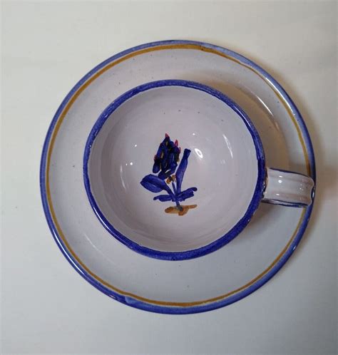 Vintage El Bocal Venezia Hand Painted Cup And Saucer Italy Signed Ebay