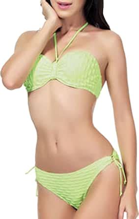 Amazon Ubasics Women S Summer Sexy Enticing Lingerie Beachwear Bikiniset Swimsuit Green L