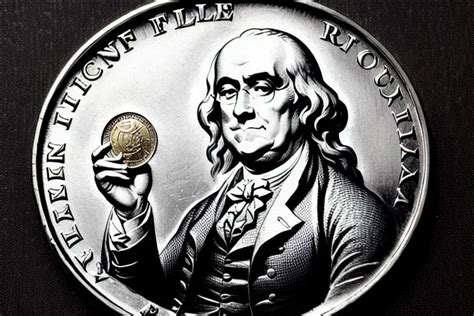 Dopamine Girl Pencil Sketch Of Benjamin Franklin Holding A Coin