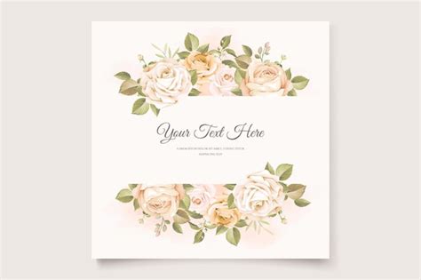 Ensemble De Cartes D Invitation De Mariage De Belles Fleurs Et Feuilles