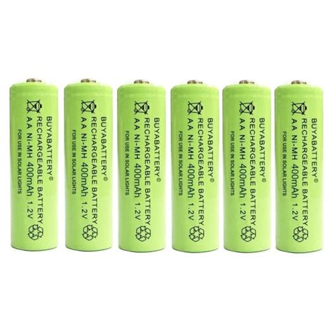 AA 400mAh Rechargeable Solar Light Batteries NIMH 1 2V 6 Pack