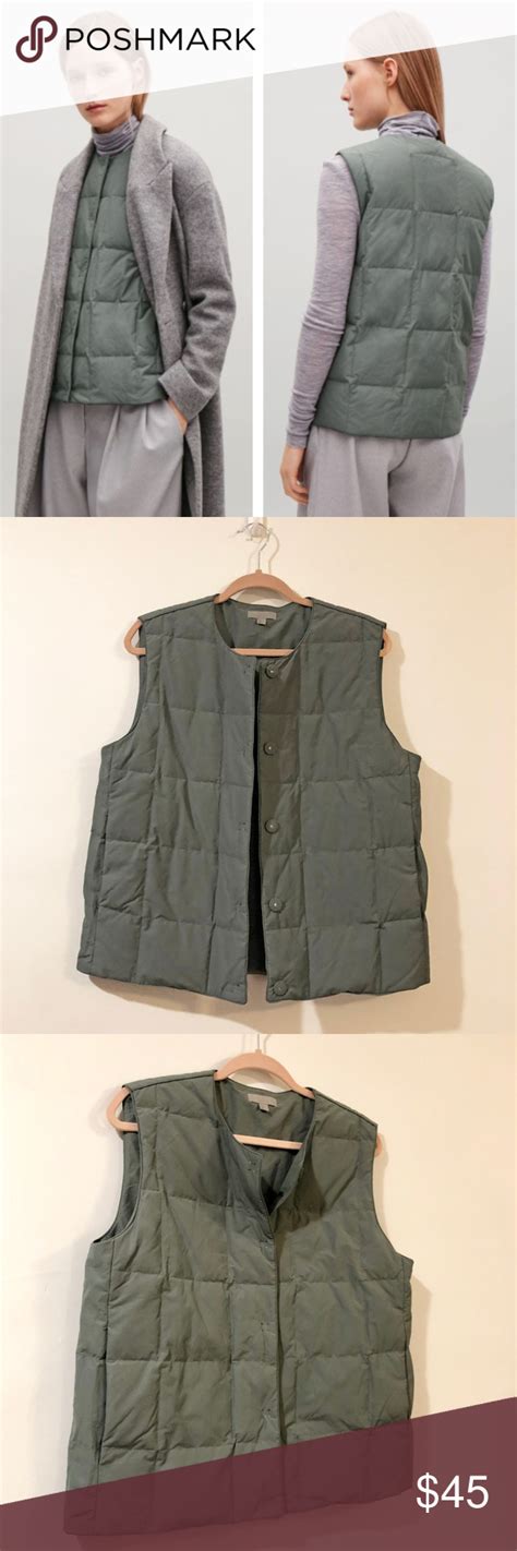 Cos Womens Green Quilted Gilet Vest Size 12 Women Cos Jackets Vest