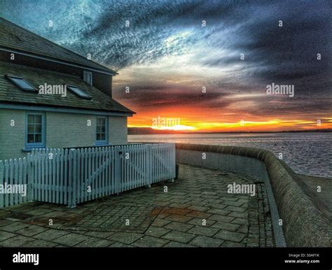 Mudeford quay sunset Stock Photo - Alamy