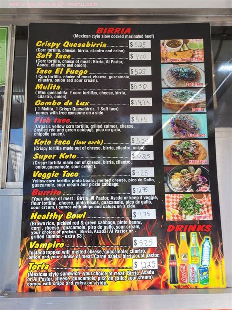Menu At El Fuego Alameda