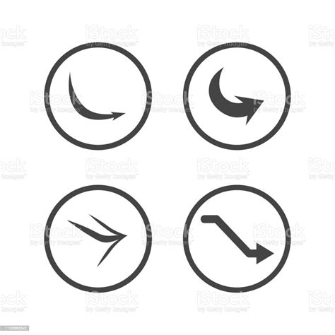 Isolated Vector Hand Drawn Arrows Set On A White Background Curve Arrow