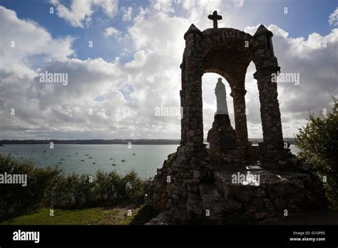 Virgin Of Grainfollet Statue Overlooking River Rance Saint Suliac