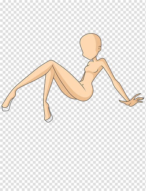 Nude Woman Sitting Illustration Transparent Background PNG Clipart