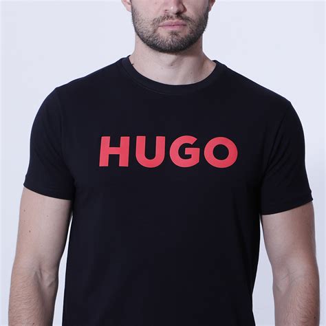 Camiseta Boss Logo Hugo Preta Envios Para Todo O Brasil