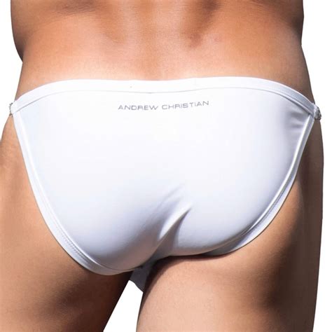 Andrew Christian Bling Chain Bikini Swim Briefs With Almost Naked White INDERWEAR