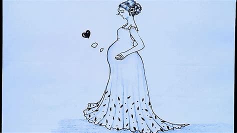 draw  pregnant women step  step womens beauty