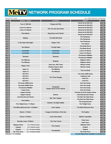 Metv Schedule Changes Beret Jeannette