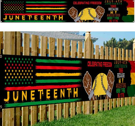 Amazon Happy Juneteenth Porch Sign African American Independence