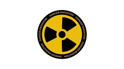 Animated radiation spinning around. Nuclear sign symbol rotate around ...