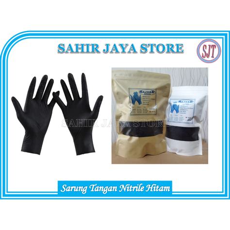 Jual Sarung Tangan Nitrile Hitam Isi Pcs Hand Glove Karet Detailing