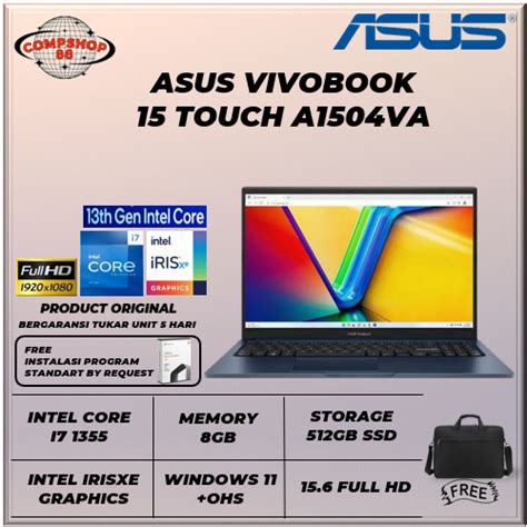 Jual Laptop Asus Vivobook 15 Touch A1504VA I7 1355 8gb 512gb Windows 11