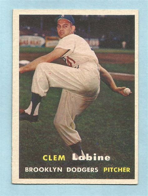 1957 Topps Baseball Clem Labine 53 Brooklyn Dodgers EX MT EBay