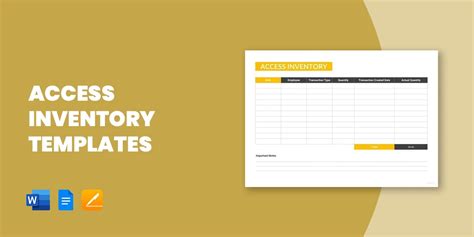 Access Inventory Template – 16+ Free Sample, Example, Format Download