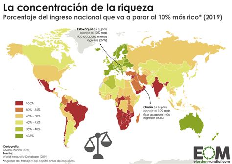 El Mapa De La Desigualdad De Ingresos En El Mundo Mapas De El Orden