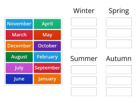 Seasons and Months - Group sort