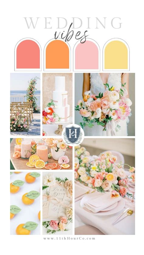 Sunset Wedding Colors Pink Coral Orange Yellow Gold Sunset