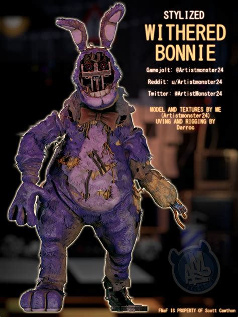 Töredék Vendégkönyv Plakát Fnaf Costume Withered Bonnie éjjeli Lepke