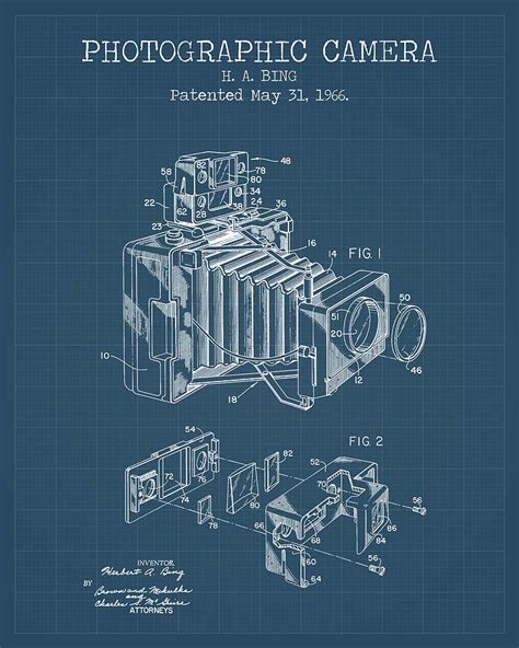 Old Camera Blueprints Digital Art By Dennson Creative Pixels