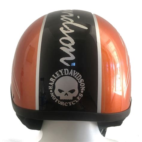 Harley Davidson Women Helmet | Half Helmet With Skull Airbrush and ...