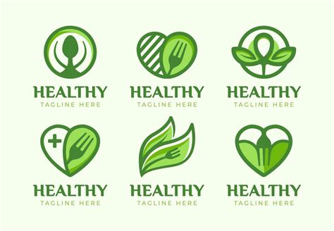 Set of Vector Healthy food logo template 16851125 Vector Art at Vecteezy