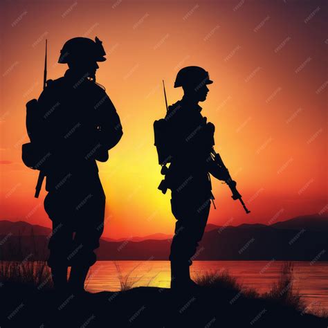 Premium AI Image | Silhouette Of A Soldier During Sunset Concept armed forces