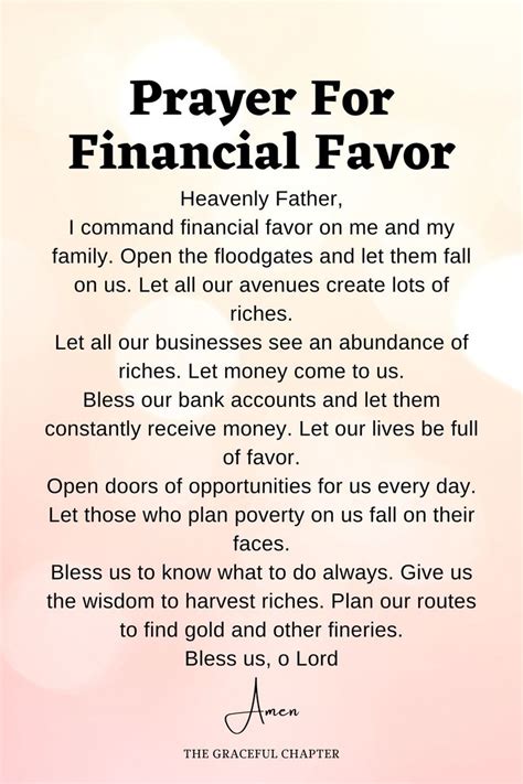 Prayer For Financial Favor Good Prayers Prayer For Guidance Prayers