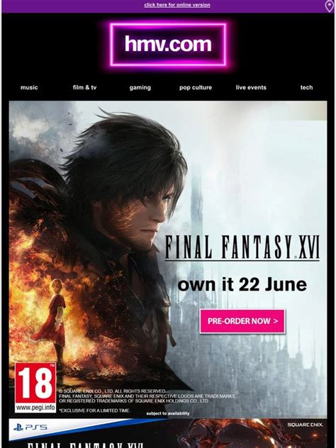 Hmv Final Fantasy Xvi Coming Soon Milled