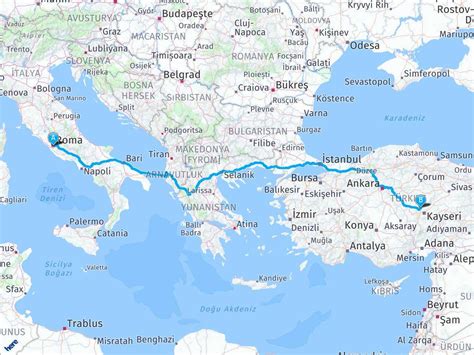 Roma İtalya Türkiye Harita Roma İtalya Türkiye Yol Haritası