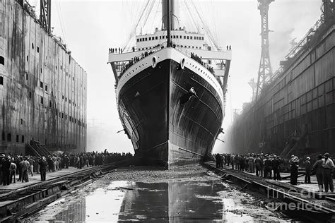 Titanic in construction site vintage photo Digital Art by Benny Marty ...