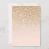 Gold Pink Sparkly Glitter Ombre Photo Sweet Invitation Zazzle