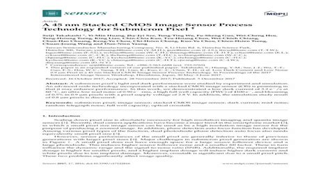 A Nm Stacked Cmos Image Sensor Process Technology For Sensors