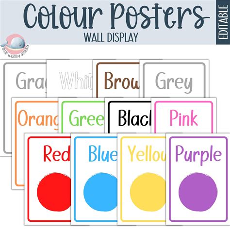 Color Chart Classroom Decor Color Display Poster Colour Display ...