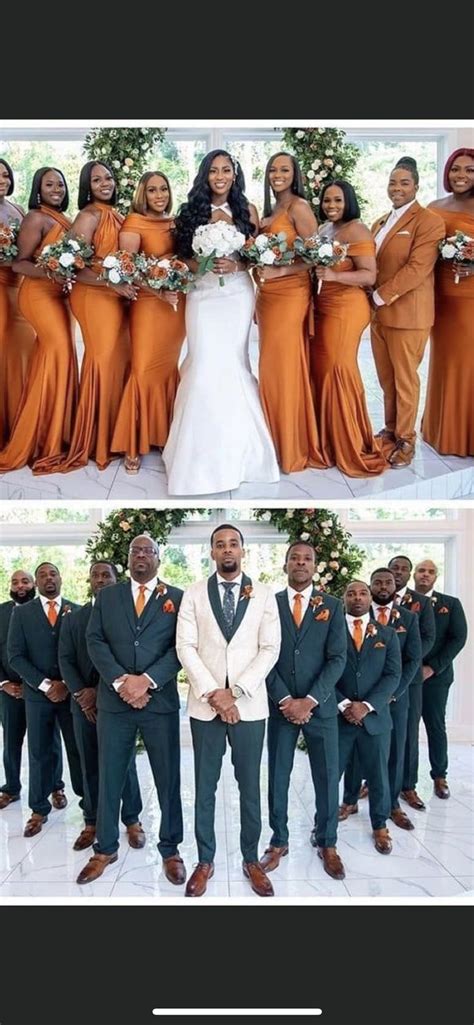 Pin By James Moore On Weddings Orange Bridesmaid Dresses Burnt