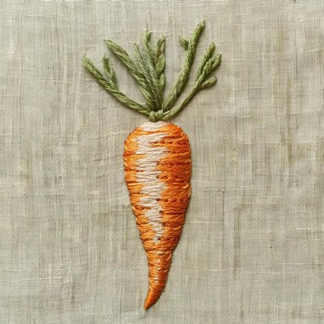 Premium Photo One Carrot Is Embroidered By Hand In The Traditional