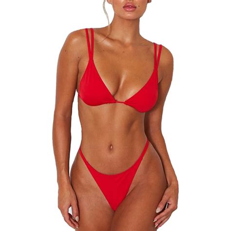 Mo Finance Forbeautyshe Women S Sexy Thong Bottom Two Piece Bikini