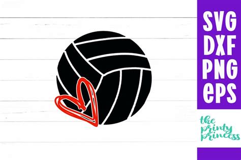 Volleyball Heart Svg Volleyball Cutting File