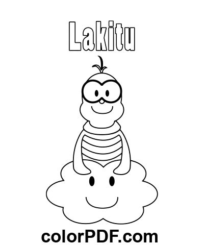 Lakitu Super Mario Coloring Pages And Books In Pdf