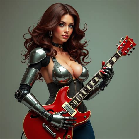 Curvy Brunette With Robotic Arm Stable Diffusion Online