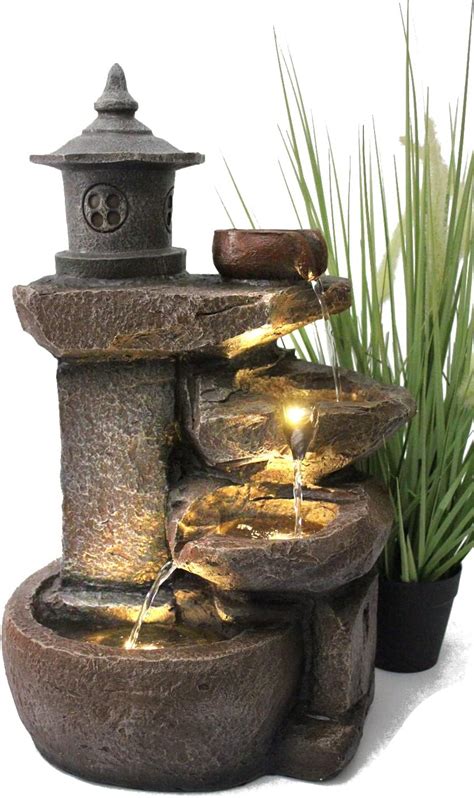 Arnusa Springbrunnen Grada Bepflanzbar Mit Led Beleuchtung Wasserfall