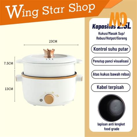 Jual Panci Listrik Timer Serbaguna Multifungsi Elektric Hot Pot Cooker Ukuran Jumbo Liter