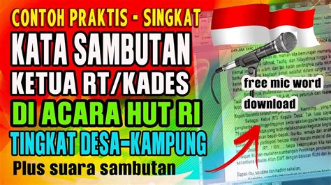 Contoh Pidato Sambutan Ketua Rt Kades Acara Syukuran Hut Ri Ke 78 Youtube