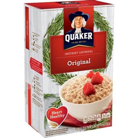 Quaker Instant Oatmeal, Original, 0.98 Oz, 12 Ct | Instant oatmeal ...