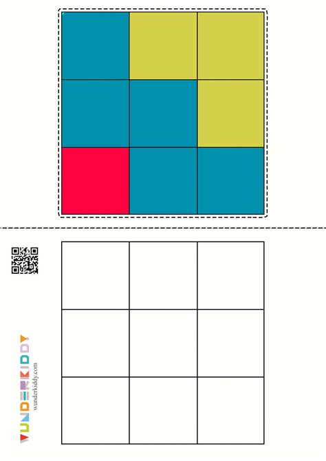 Printable Puzzle Game for Kindergarten Colored Blocks