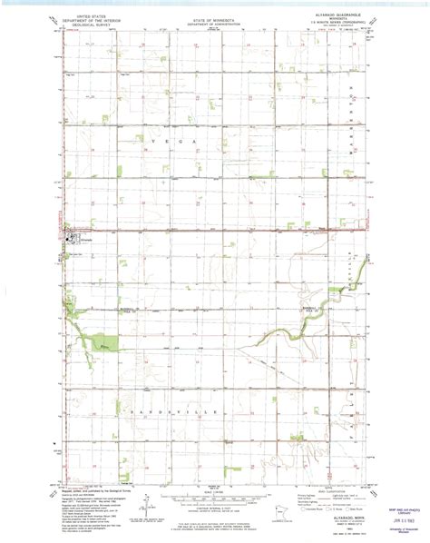 Classic Usgs Alvarado Minnesota 75x75 Topo Map Mytopo Map Store