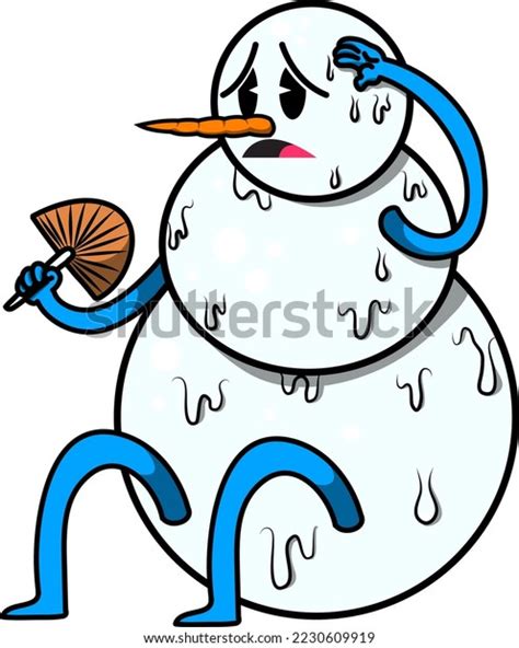 Cute Cartoon Illustration Hot Snowman Stock Vector Royalty Free Shutterstock