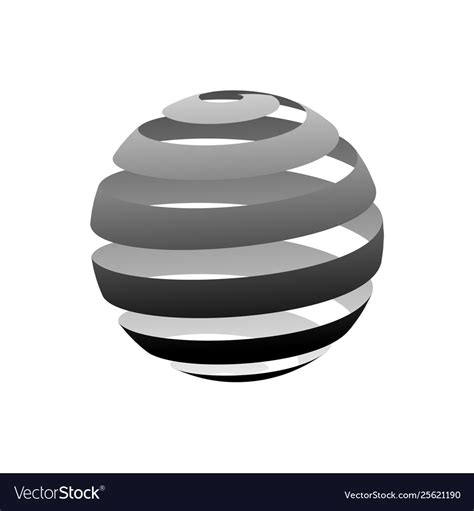 Abstract Circle Logo Design3d Globe Spiral Vector Image